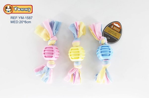 Juguete de caucho 20x6cm TPR + trapo - Accesorios para mascotas