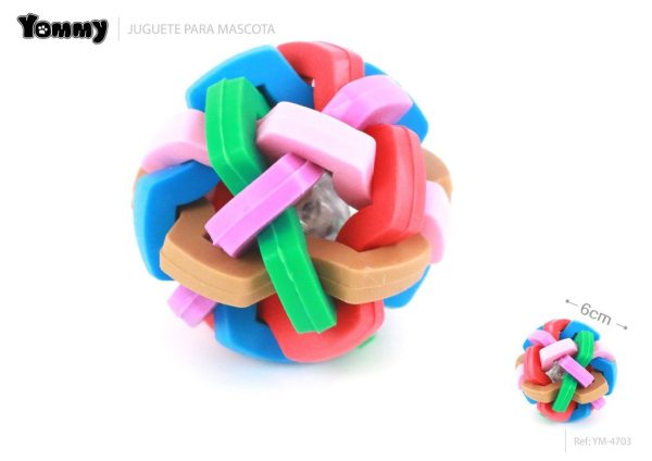 Juguete de caucho con campana para perros 6cm para entretenimiento de mascotas