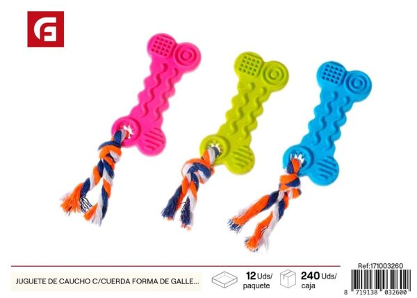 Juguete de caucho con cuerda forma de galleta - Juguetes para perros