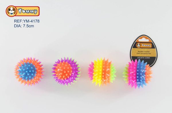 Juguete de caucho con luz LED multicolor 7.5cm para mascotas