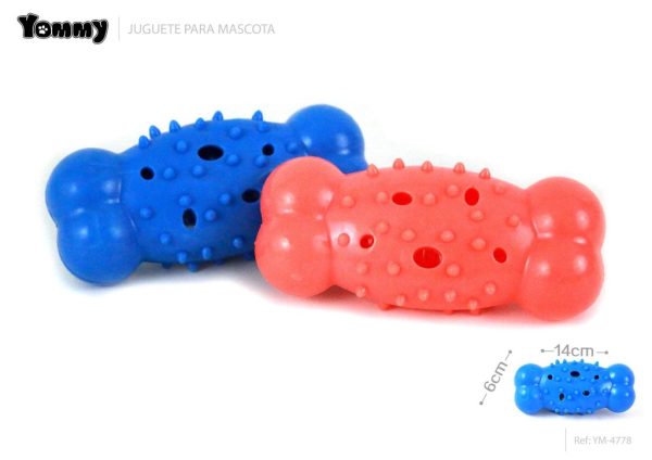 Juguete de caucho en forma de hueso 14x6 cm - Accesorios para mascotas