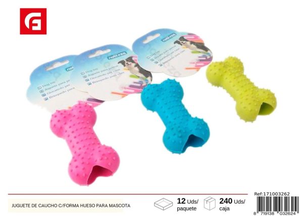 Juguete de caucho en forma de hueso para mascota - Accesorios para mascotas