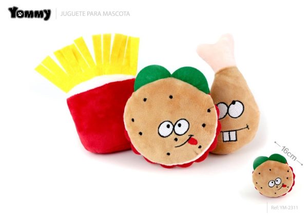 Juguete de comida surtida en versión de peluche 16cm - Juguetes para perros
