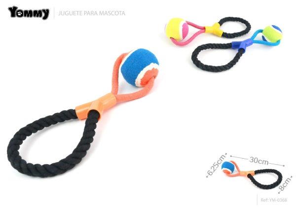 Juguete de cuerda con nudo 30x8x6.25cm para mascotas