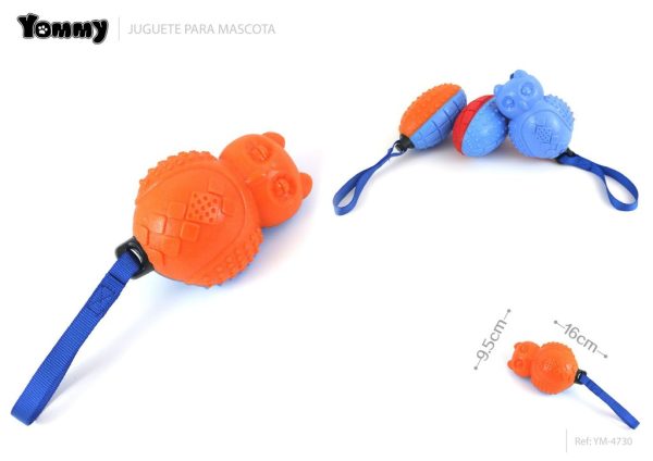 Juguete de goma TPR grande con cabeza de gato 16x9.5 cm - Juguetes para mascotas
