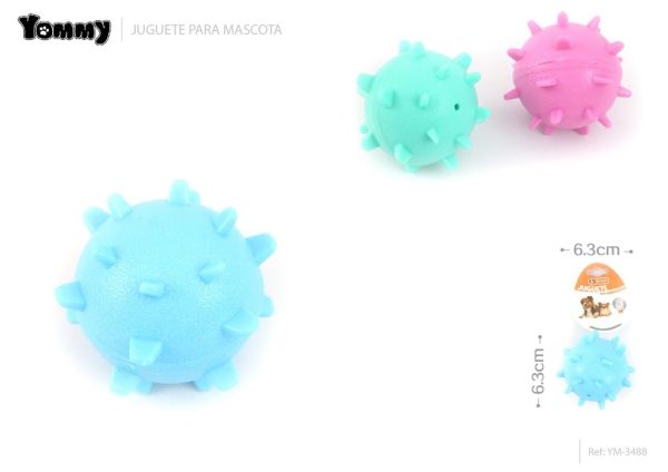 Juguete de goma en forma de pelota achatada 6.3x6.3 cm - Accesorios para mascotas