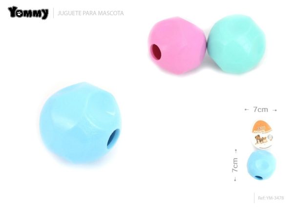 Juguete de goma forma de pelota para mascotas 7 cm - Accesorios para mascotas