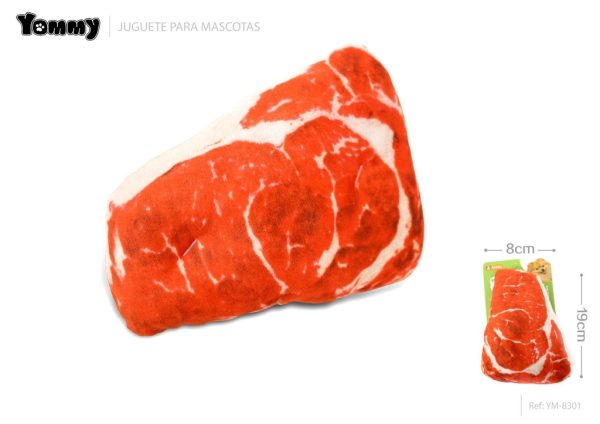 Juguete de peluche en forma de carne 8x19 cm - Juguetes para mascotas
