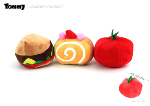 Juguete de peluche tomate, hamburguesa, tarta 10-12cm - Juguetes para mascotas