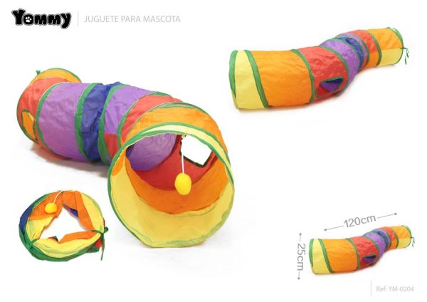 Juguete de túnel S tipo para mascotas 25x120 cm - Juguetes y accesorios para mascotas