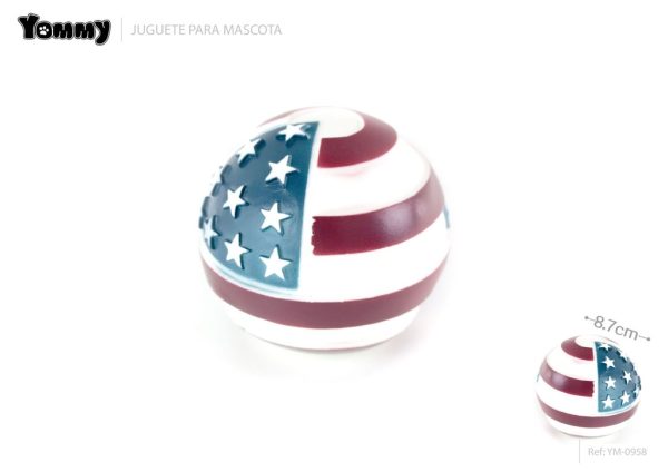 Juguete de vinilo bola D8.7cm con diseño de bandera americana
