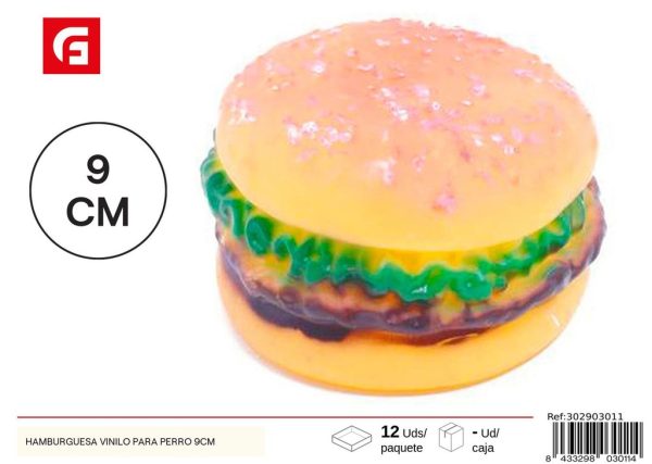 Juguete de vinilo hamburguesa para perro 9 cm - Juguetes para perros