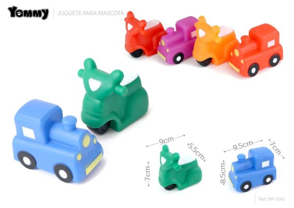 Juguete de vinilo para mascotas motocicleta/tren 9.5*8.5*7 cm/9*5.5*7 cm - Juguetes de goma