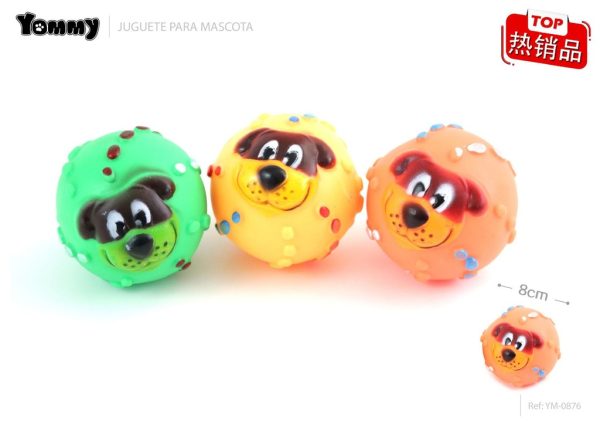 Juguete de vinilo para mascotas, pelota 8.0cm para entretenimiento