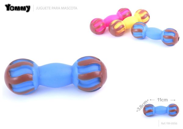Juguete en forma de pesa para mascotas 11.0x3.8 cm - Juguetes de goma