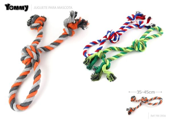 Juguete nudo Y de 35-45cm para mascotas - Juguete de cuerda