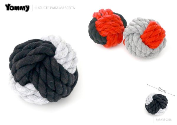 Juguete nudo de tela bolas DIA:8CM - Juguetes para mascotas