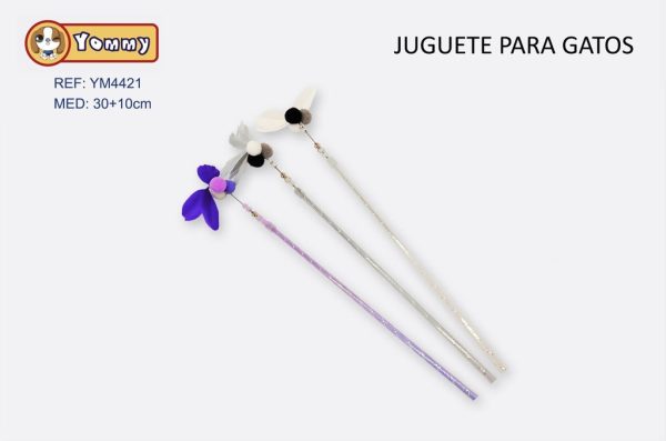 Juguete para gato - Varita con plumas - 30 cm + 10 cm (alambre) - Producto para mascotas
