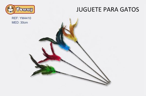 Juguete para gato con pluma 30cm - Juguete para mascotas