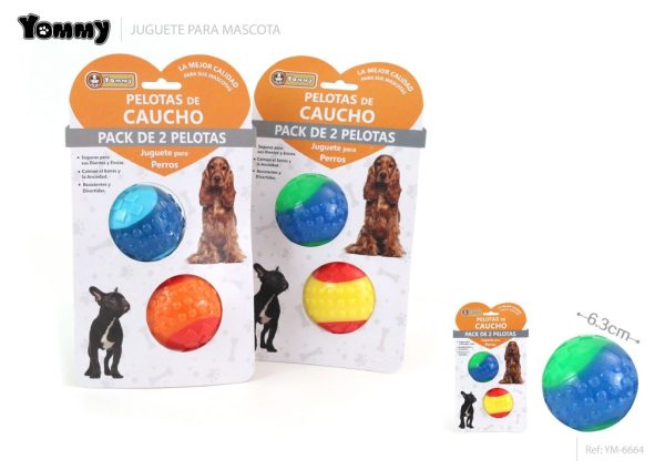 Juguete para mascotas TPR barbell con dos pelotas y silbato 6.35cm