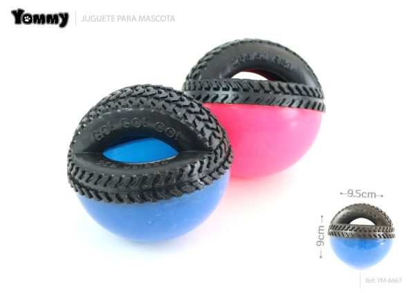 Juguete para mascotas bola TPR 9.5x9cm para masticación y diversión