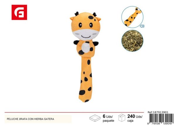 Juguete peluche jirafa con hierba - Accesorios para mascotas