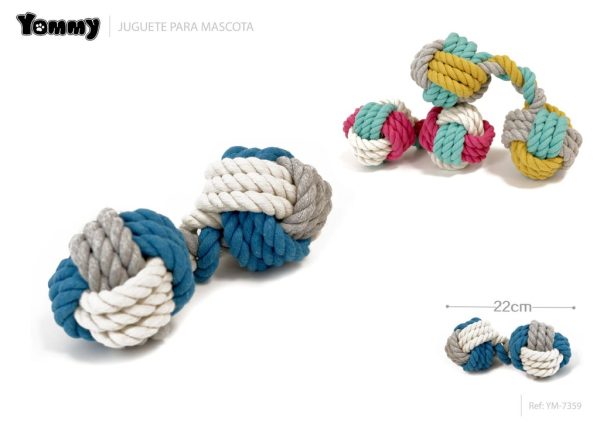 Juguete trenzado de algodón para mascotas 22 cm - Juguetes para animales