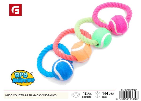 Nudo con pelota de algodón 4 pulgadas/45 gramos - Juguetes para perros
