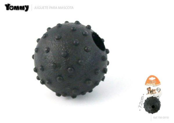 Pelota negra con pinchos para mascotas DIA:7.2cm - Juguetes para mascotas