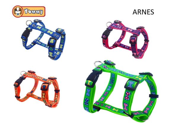 Arnés de hueso con estampado colorido 2.0*35-50cm - Accesorios para mascotas