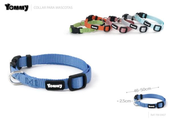 Collar de nylon liso para mascotas 2.5*46-50CM - Accesorios para mascotas