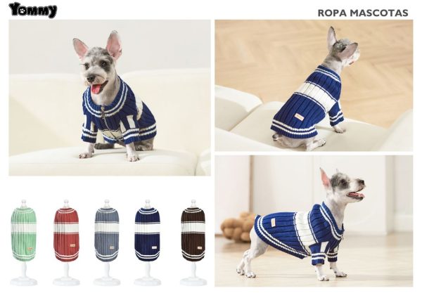 Jersey con cremallera para mascotas M 30 cm - Ropa de invierno para mascotas y suéteres