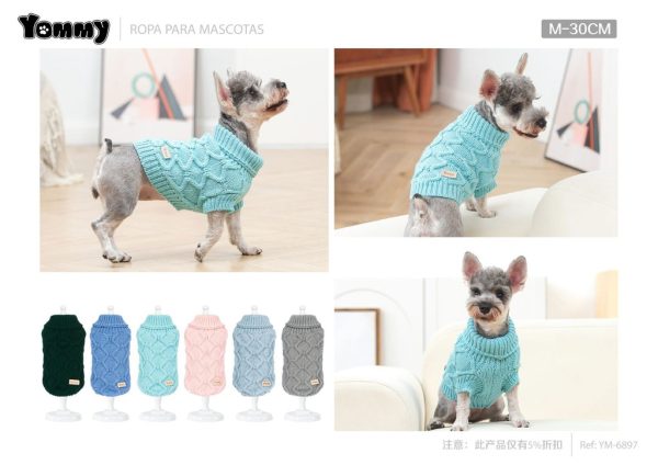 Jersey trenzado para mascotas M 30cm - Ropa para mascotas