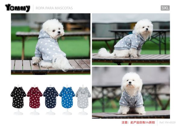 Sudadera con capucha para mascotas 3XL con estrellas