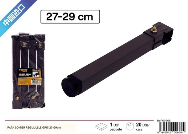 Pata de somier regulable gris 27-29 cm - Ferretería y accesorios