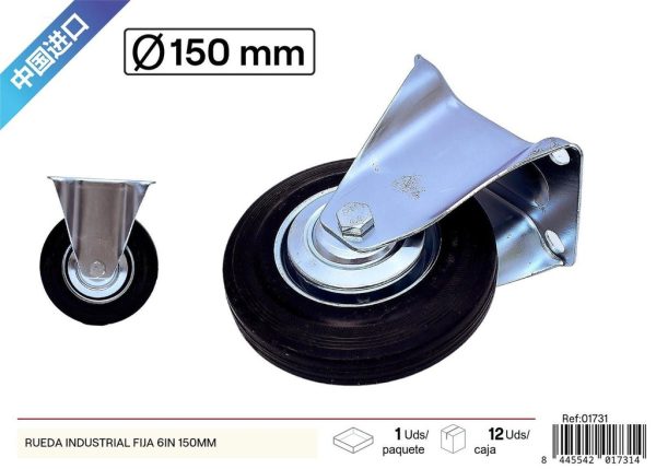 Rueda industrial fija 6" - Accesorios de ferretería