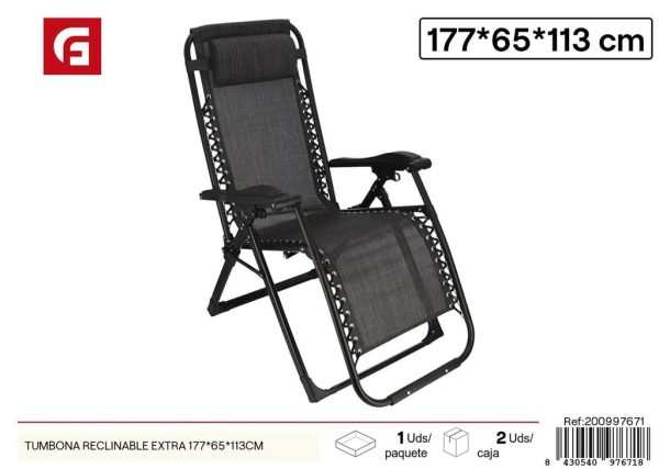 Tumbona reclinable extra 177*65*113 cm - Muebles de playa