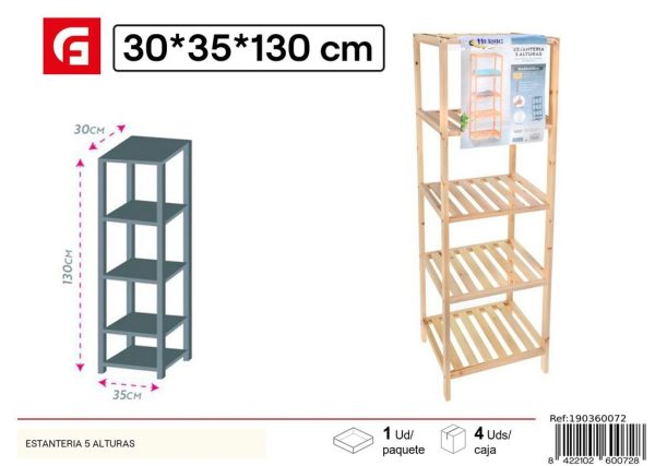 Estantería 5 alturas para almacenamiento en el hogar