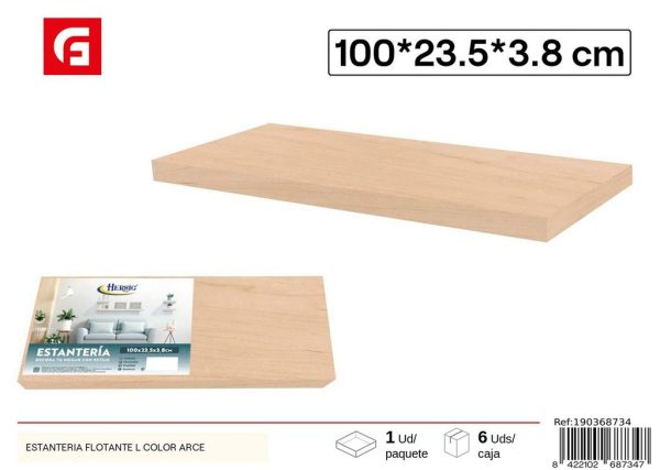 Estantería flotante L color arce para decoración del hogar