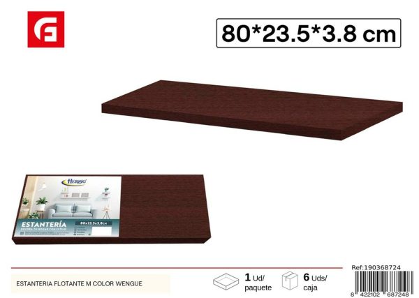 Estantería flotante color wengué - Decoración del hogar - Imagen 2