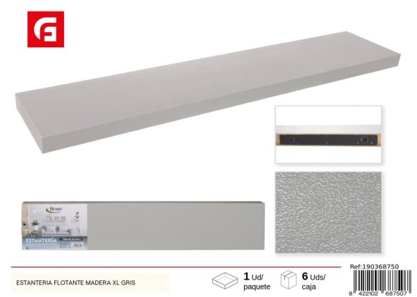 Estantería flotante madera gris - Decoración del hogar