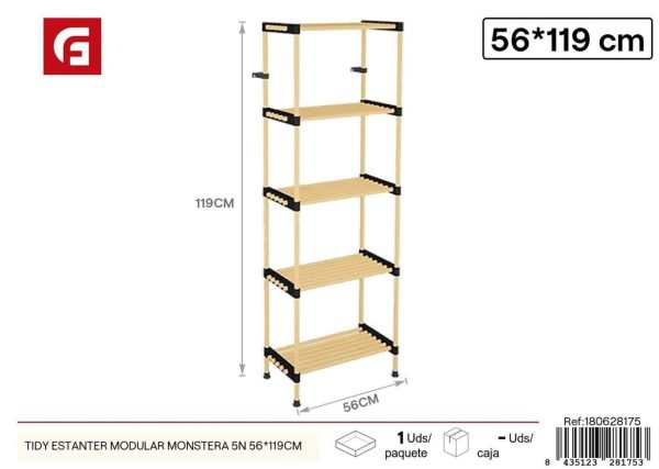 Estantería modular Tidy Monstera 5 niveles 56x119 cm - Organización y almacenamiento del hogar