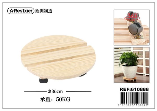 Soporte de madera redondo de 36cm - Artículos de madera para el hogar