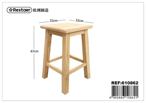 banco de madera 32x32x67 cm - Mobiliario de hogar