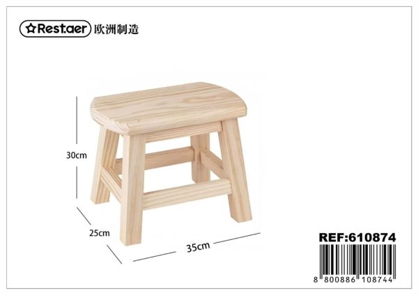 Banco Oval 25x35x30cm - Muebles de madera para el hogar