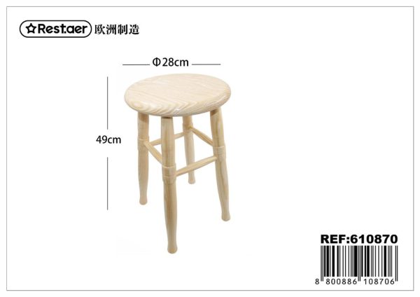 Banco torneado 28x28x49 cm - Mobiliario de madera