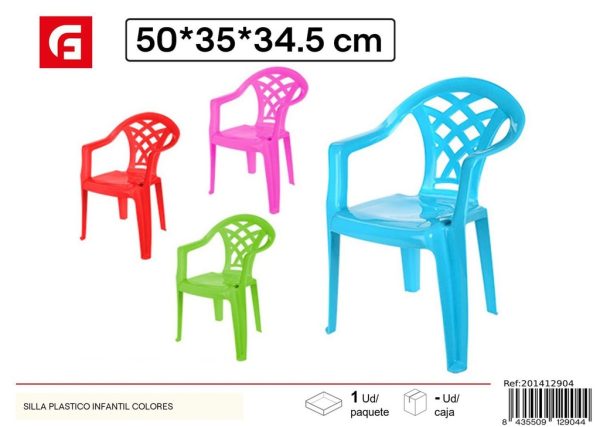 Silla de plástico infantil colores, muebles para niños