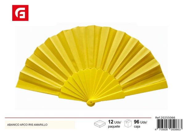 Abanico arco iris amarillo - Accesorios de verano y ventiladores