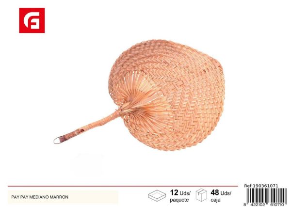Abanico pay pay mediano marrón - Accesorios de verano y ventiladores