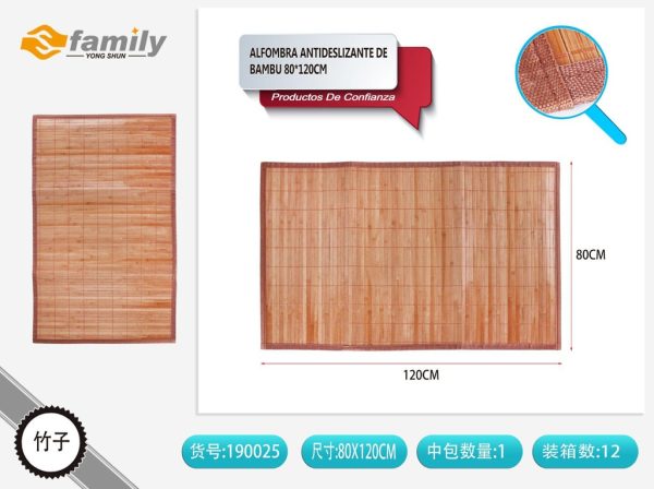 Alfombra antideslizante de bambú 80x120cm - Decoración y protección de suelos